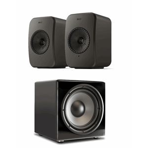 KEF LSX II LT grå + PSB SUBSERIES 350